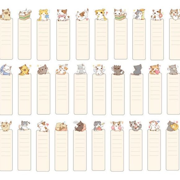 Kawaii Cat Bookmarks - 5pcs - Picture 9 of 9